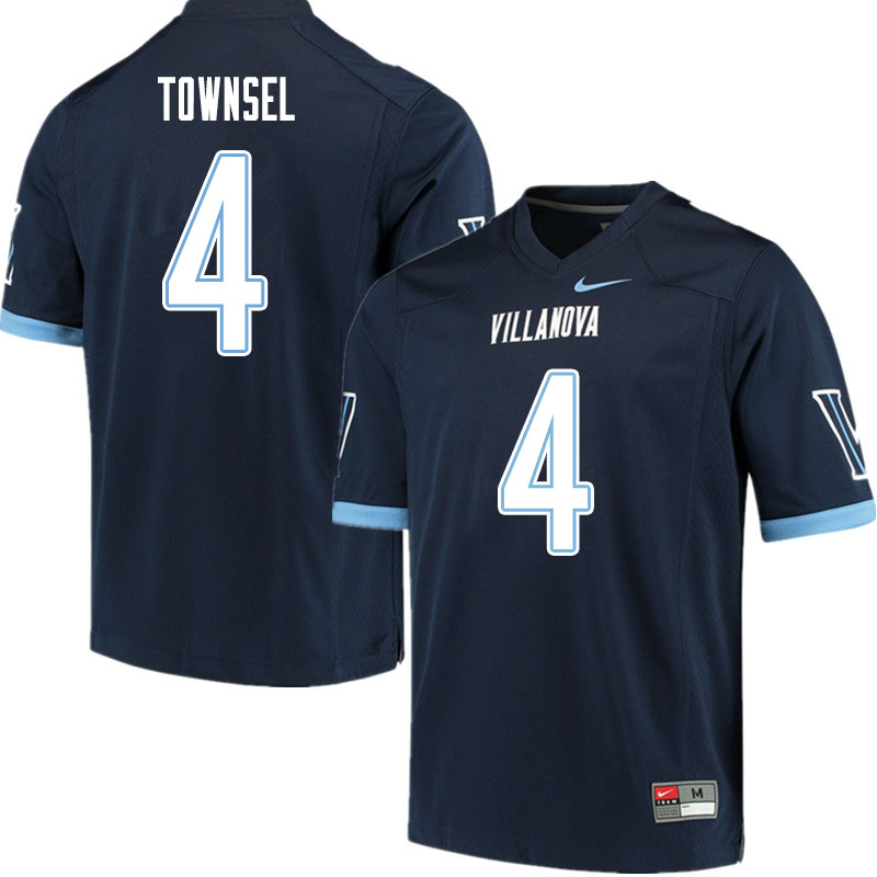 Men #4 Qwahsin Townsel Villanova Wildcats College Football Jerseys Sale-Navy